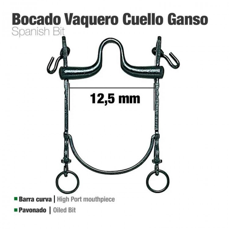 BOCADO VAQUERO B/CURVA CUELLO GANSO 12.5cm