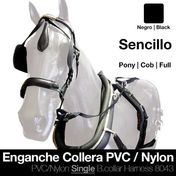 ENGANCHE COLLERA PVC/NYLON SENCILLO NEGRO