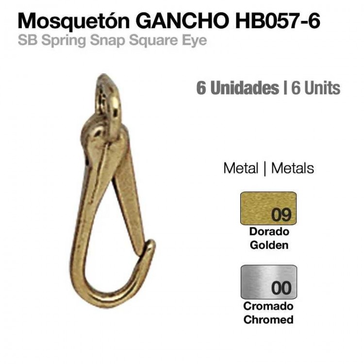 MOSQUETÓN GANCHO HB057-06 6uds