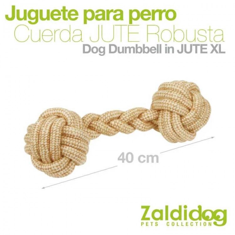 PERRO JUGUETE CUERDA ROBUSTA DE JUTE XL 12cm x 40cm