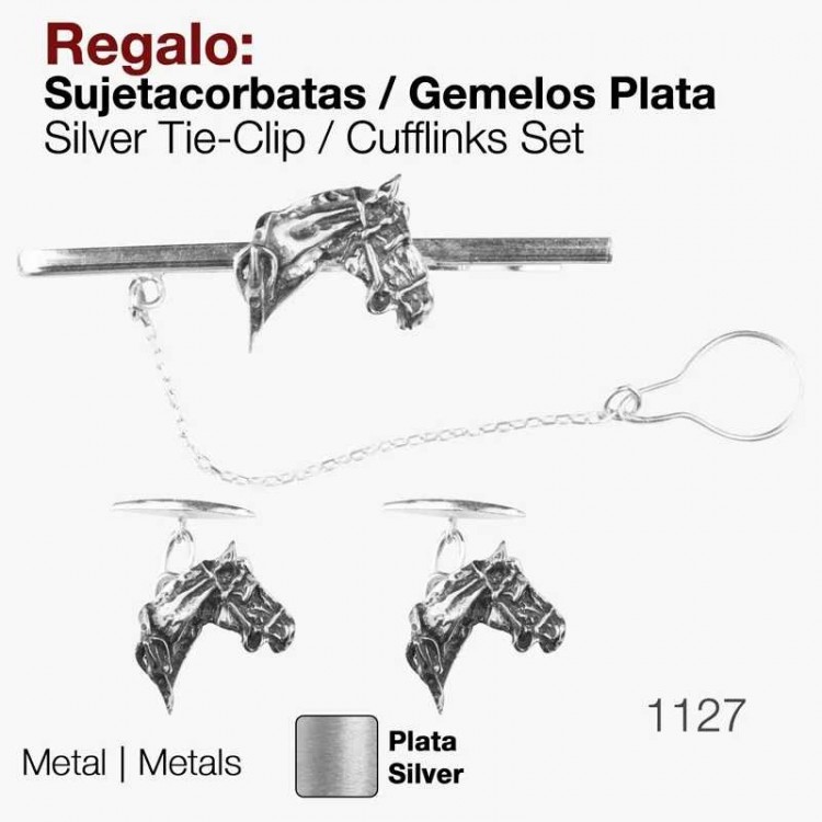 REGALO SUJETACORBATAS/GEMELOS PLATA 1127