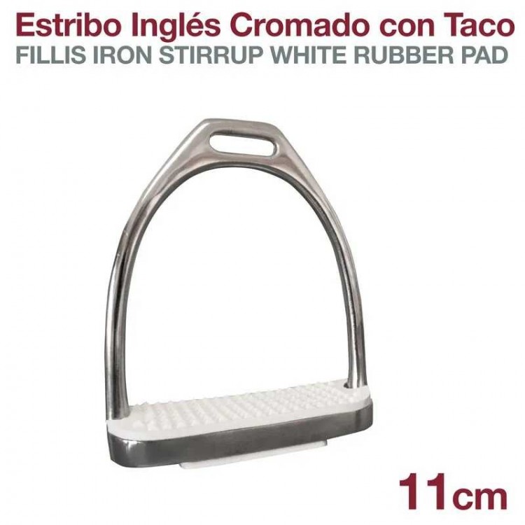 ESTRIBO INGLÉS CROMADO CON TACO A01-13K 11cm