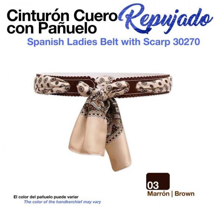 CINTURÓN CUERO REPUJADO C/PAÑUELO 30270