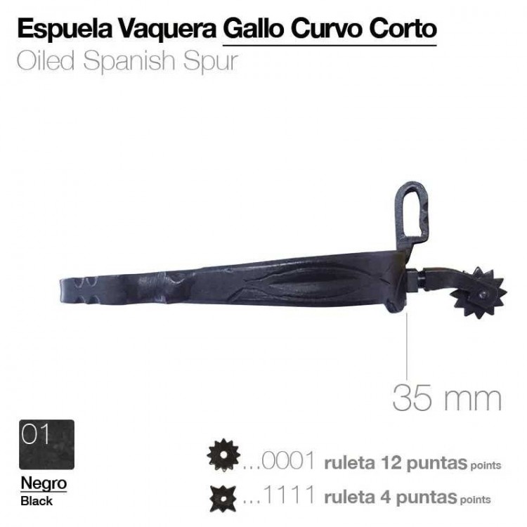 ESPUELA VAQUERA GALLO CURVO CORTO