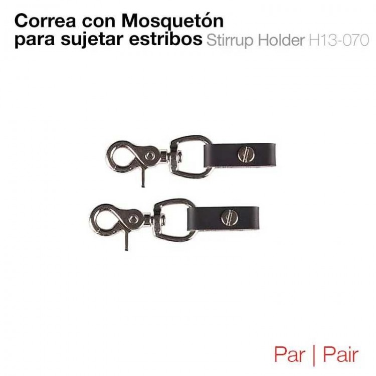 CORREA CON MOSQUETÓN PARA SUJETAR ESTRIBOS PAR