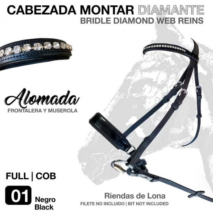 CABEZADA MONTAR DIAMANTE SD2123 NEGRO