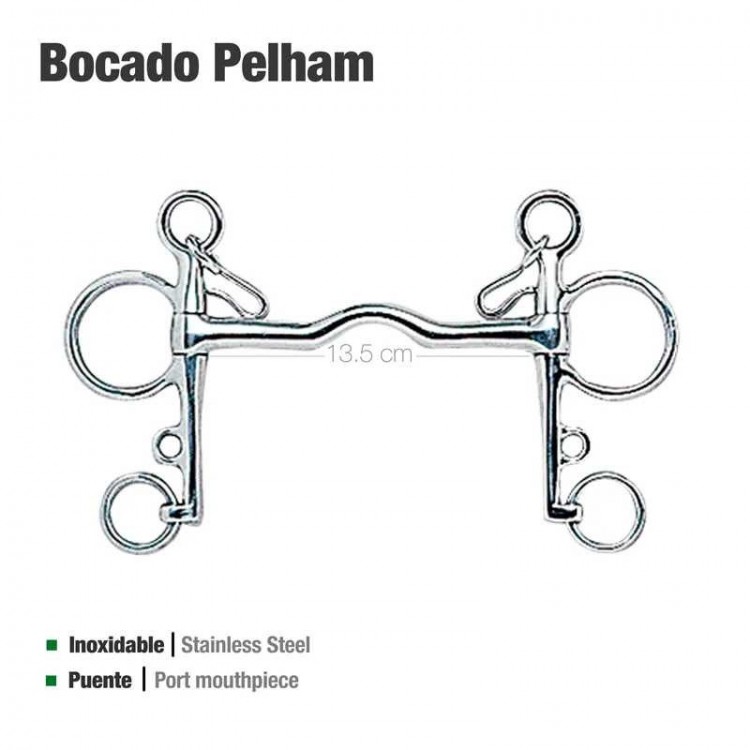 BOCADO PELHAM PUENTE INOX 21250C