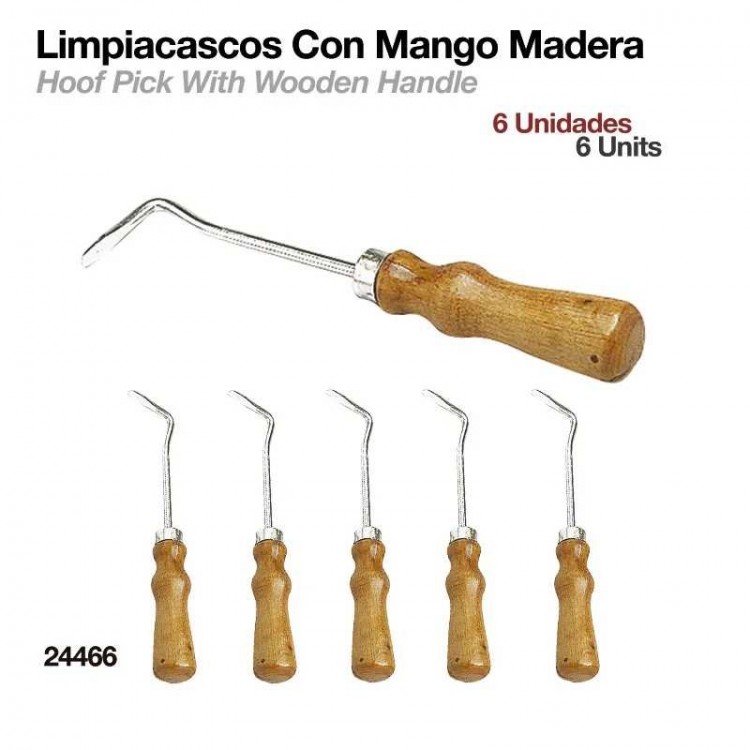 LIMPIACASCOS CON MANGO MADERA 24466 6uds