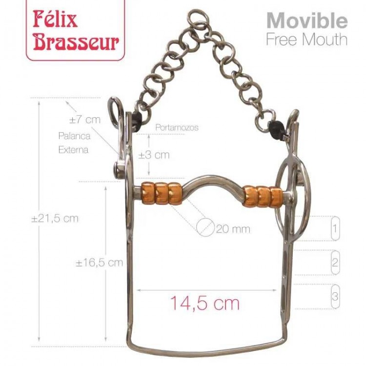 BOCADO FELIX BRASSEUR MOVIBLE 004H13 14.5cm