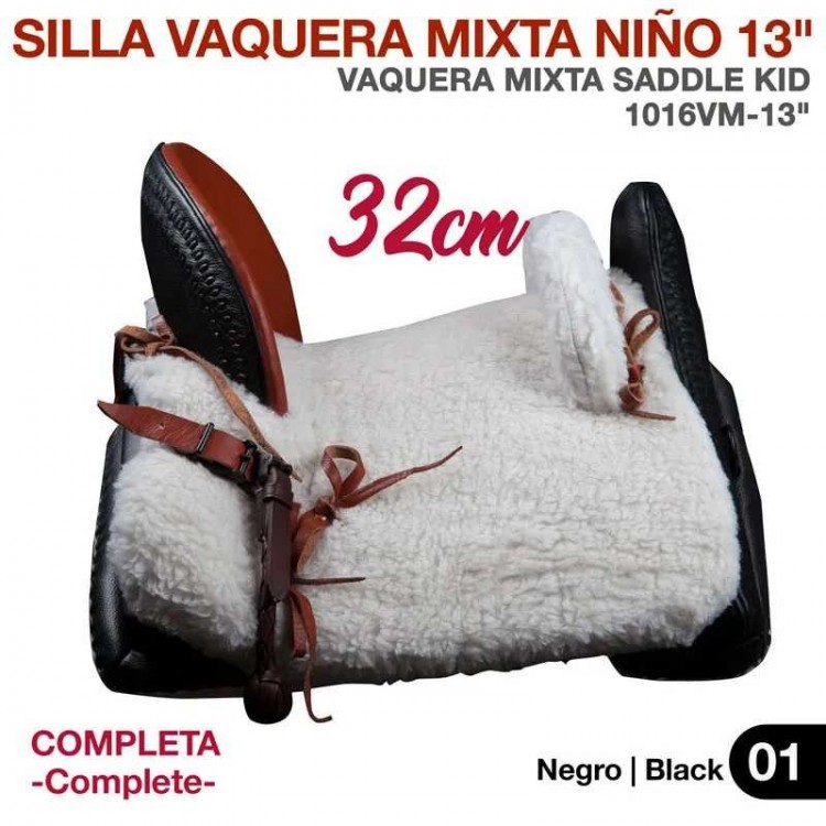 SILLA VAQUERA MIXTA NIÑO 13" (32cm) COMPLETA