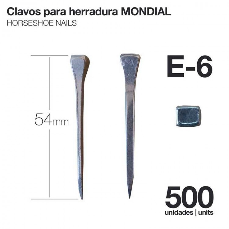 CLAVOS PARA HERRADURA MONDIAL E-6 500uds