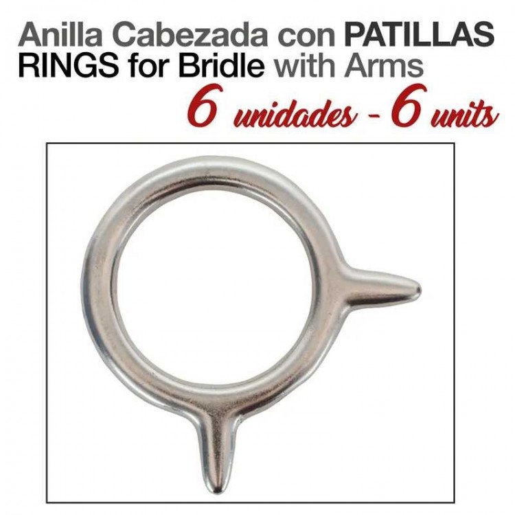 ANILLA CABEZADA CON PATILLAS 6 UNIDADES