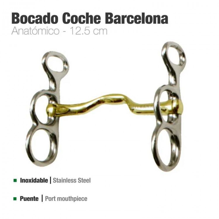 BOCADO COCHE BARCELONA ANATÓMICO BBI INOX 12.5cm