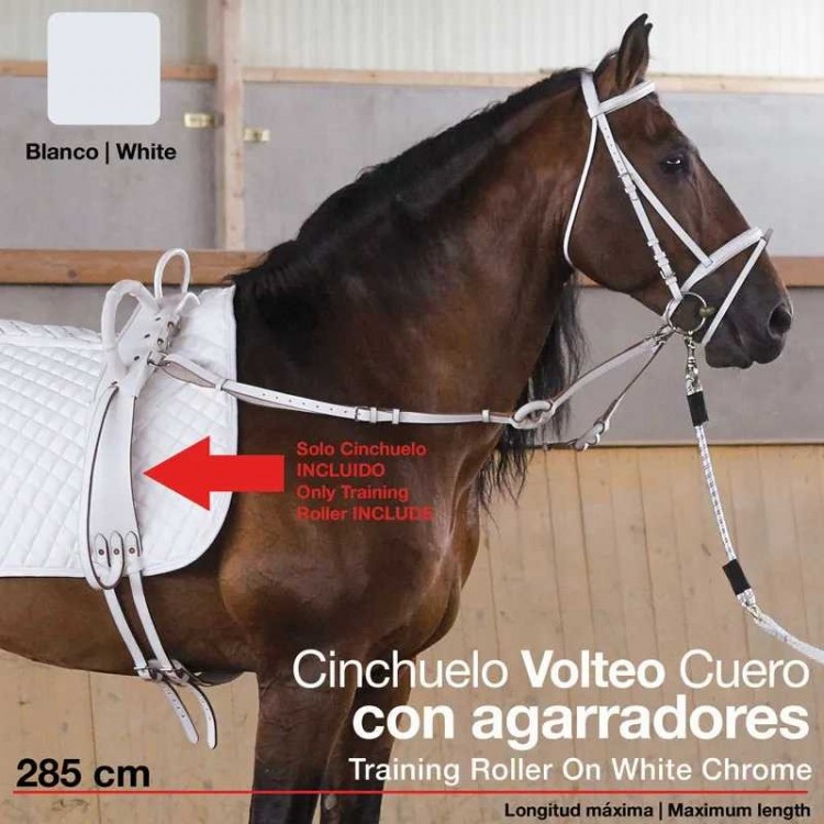 CINCHUELO VOLTEO CUERO CON AGARRADORES 0693 BLANCO