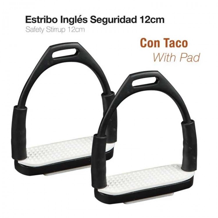 ESTRIBO INGLÉS SEGURIDAD A02 NEGRO 12cm