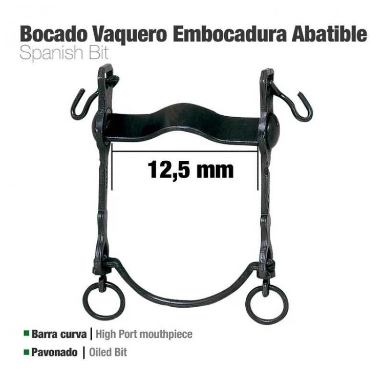 BOCADO VAQUERO B/CURVA EMBOCADURA ABATIBLE 12.5cm