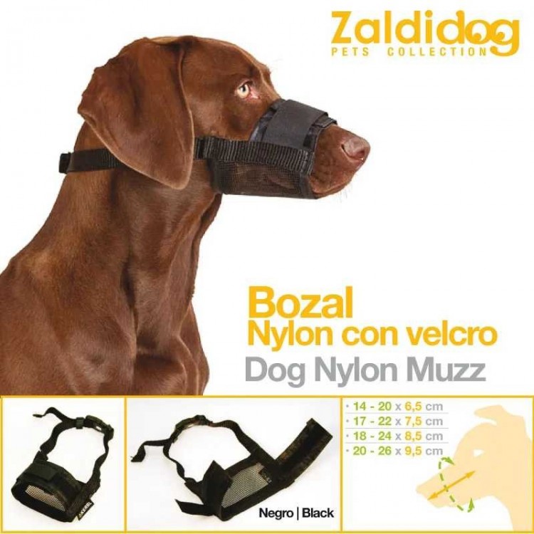 PERRO BOZAL NYLON CON VELCRO 