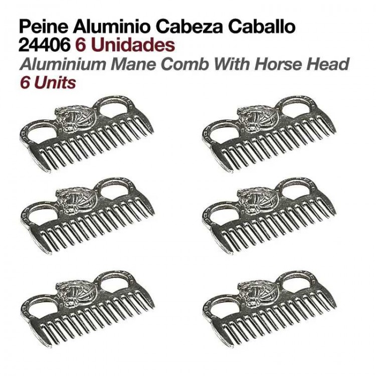 PEINE ALUMINIO CABEZA CABALLO 24406 6uds