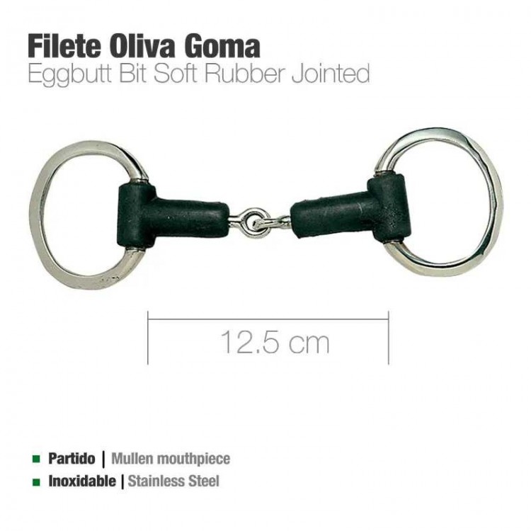 FILETE OLIVA INOX GOMA PARTIDO 21555R 12.5cm