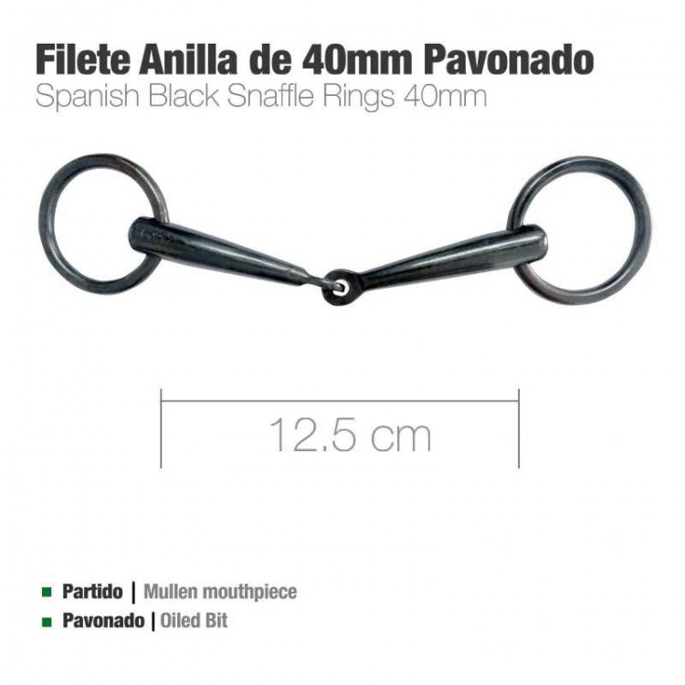 FILETE ANILLA DE 40mm PAVONADO 12.5cm