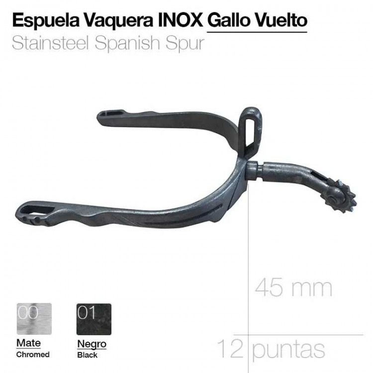 ESPUELA VAQUERA INOX GALLO VUELTO