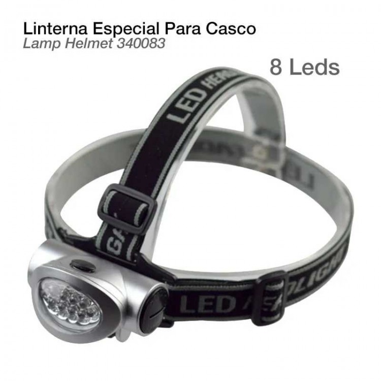 LINTERNA ESPECIAL PARA CASCO 8 LEDS