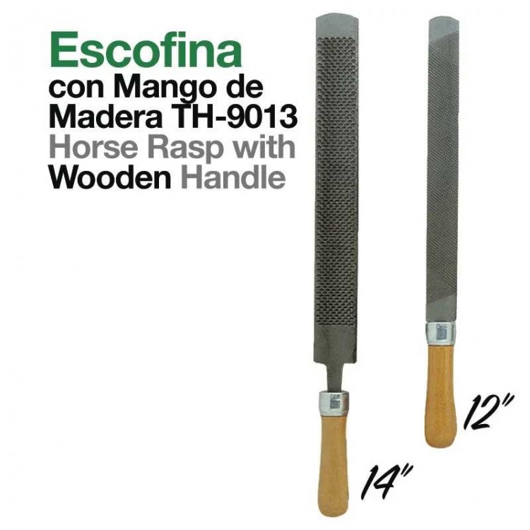 ESCOFINA CON MANGO DE MADERA TH-9013