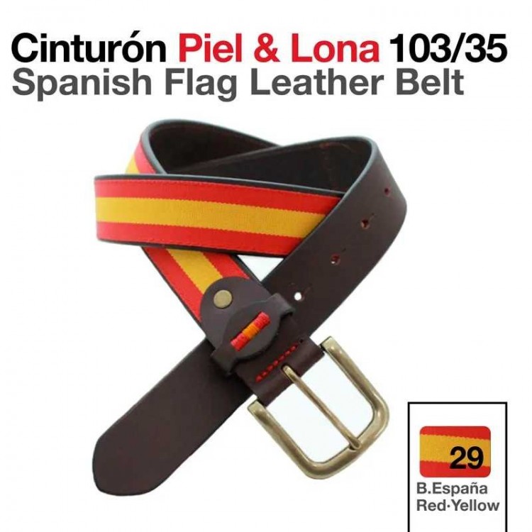 CINTURÓN PIEL & LONA 103-35 B/ESPAÑA