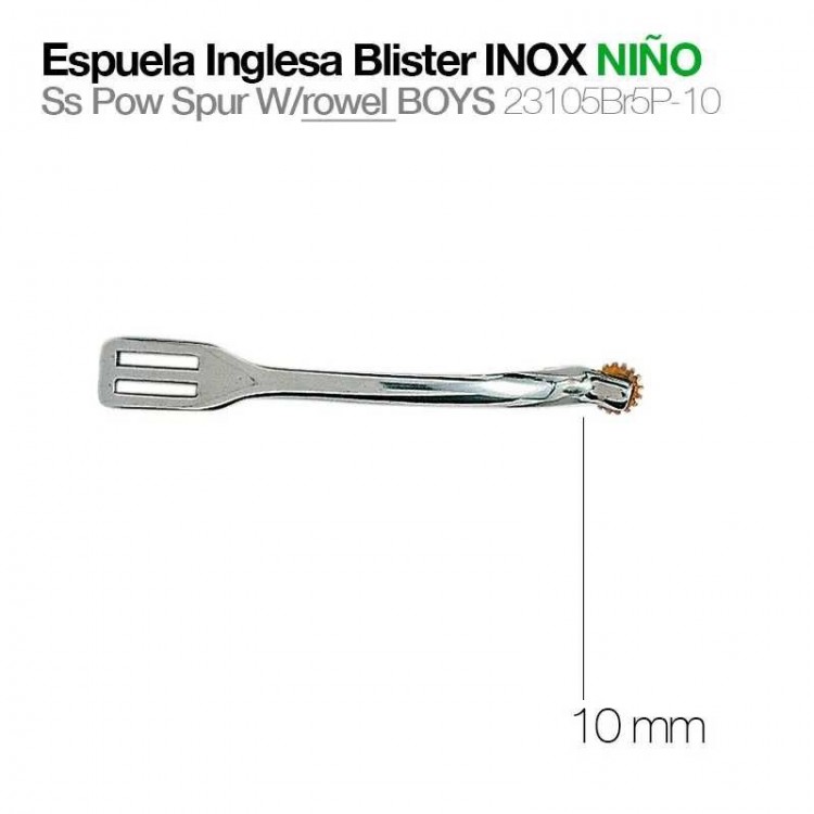 ESPUELA INGLESA BLISTER INOX NIÑO 23105 BR5P-10