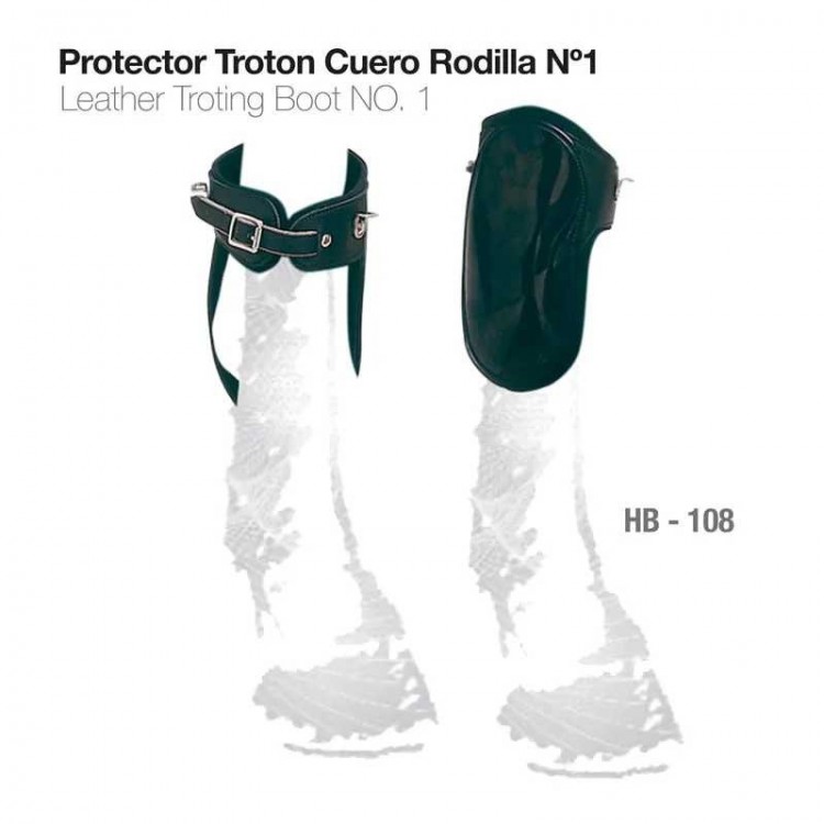 PROTECTOR TROTÓN CUERO RODILLA Nº1 HB-108 NEGRO