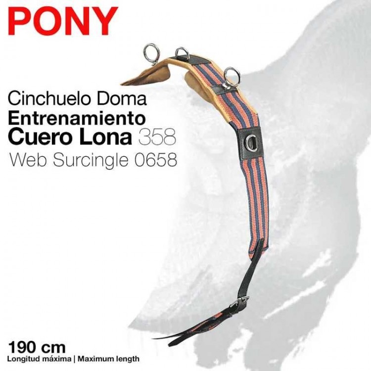 CINCHUELO DOMA ENTRENAMIENTO CUERO LONA PONY