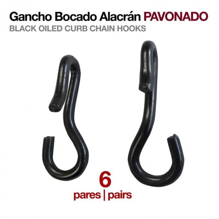 GANCHO BOCADO ALACRÁN PAVONADO  6 PARES