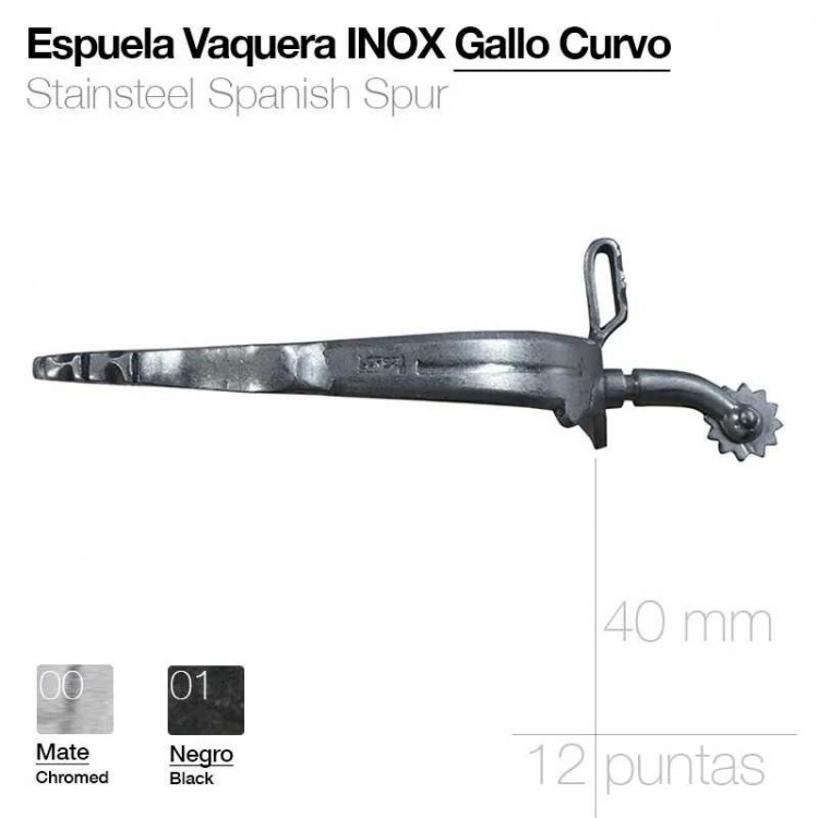 ESPUELA VAQUERA INOX GALLO CURVO