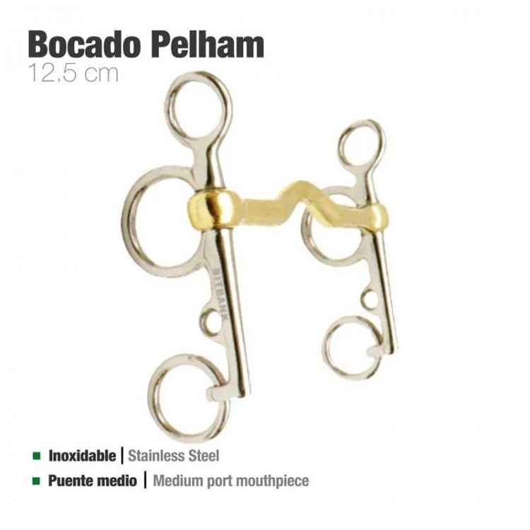 BOCADO PELHAM PUENTE BBI-2217B INOX 12.5cm