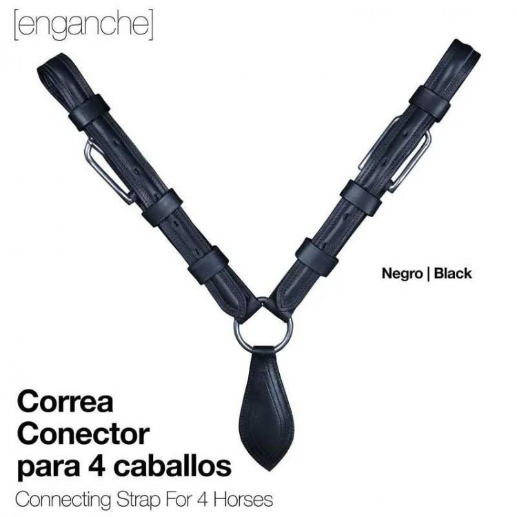 ENGANCHE CORREA CONECTOR PARA 4 CABALLOS NEGRO