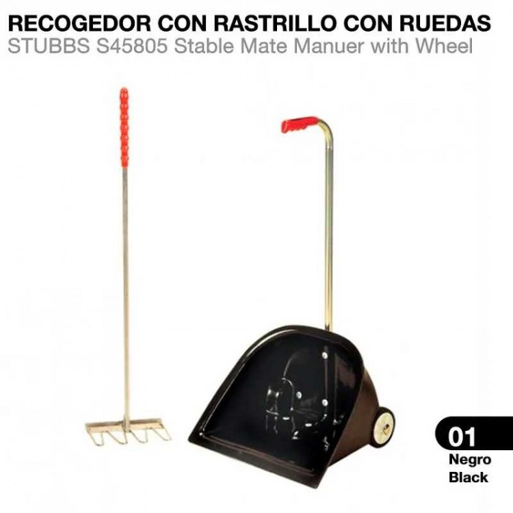 RECOGEDOR CON RASTRILLO CON RUEDAS STUBBS S45805