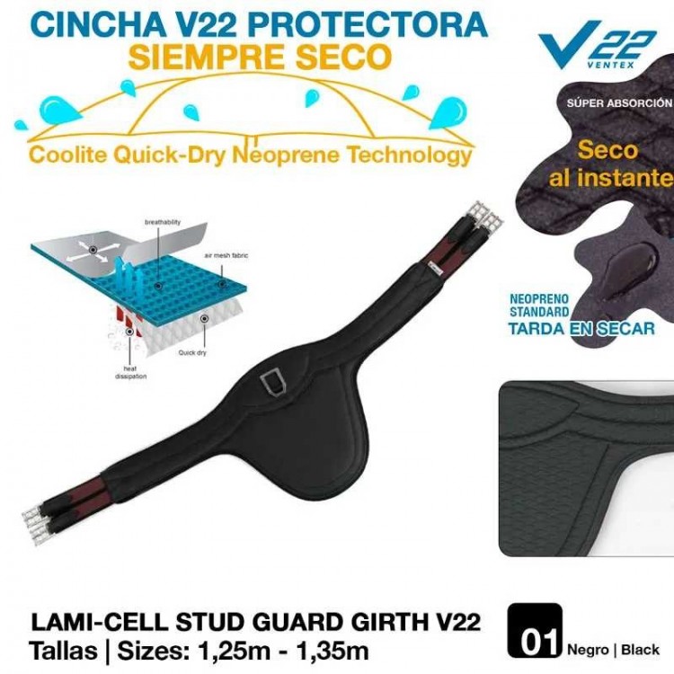 CINCHA V22 SIEMPRE SECO PROTECTORA NEGRO