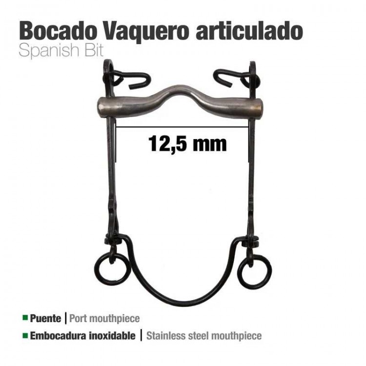 BOCADO VAQUERO ARTICULADO 7Ai PAVONADO 12.5cm