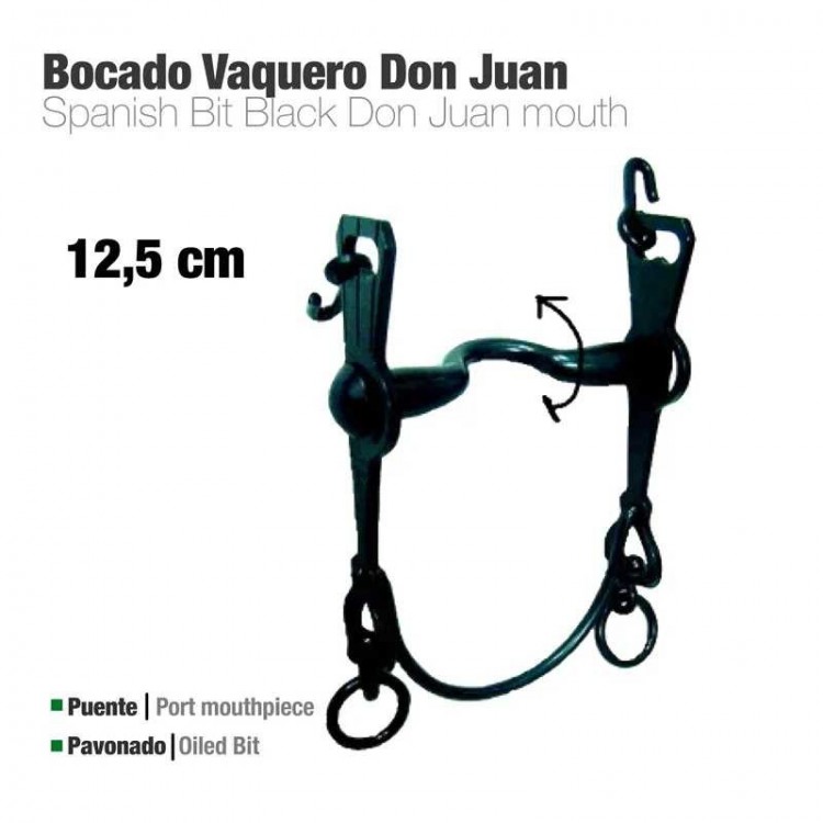 BOCADO VAQUERO DON JUAN 2A PAVONADO 12.5cm