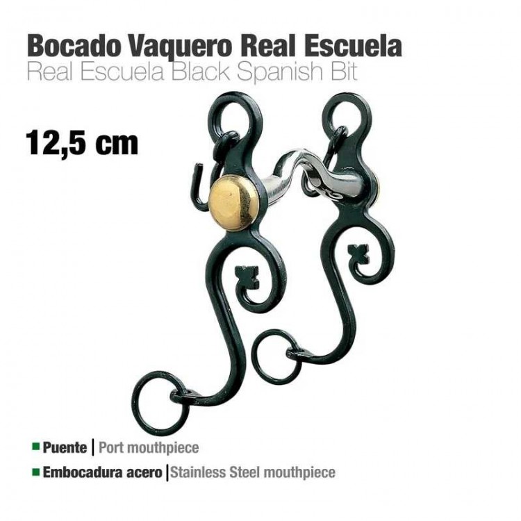 BOCADO VAQUERO REAL ESCUELA EMBOCADURA ACERO 12.5cm