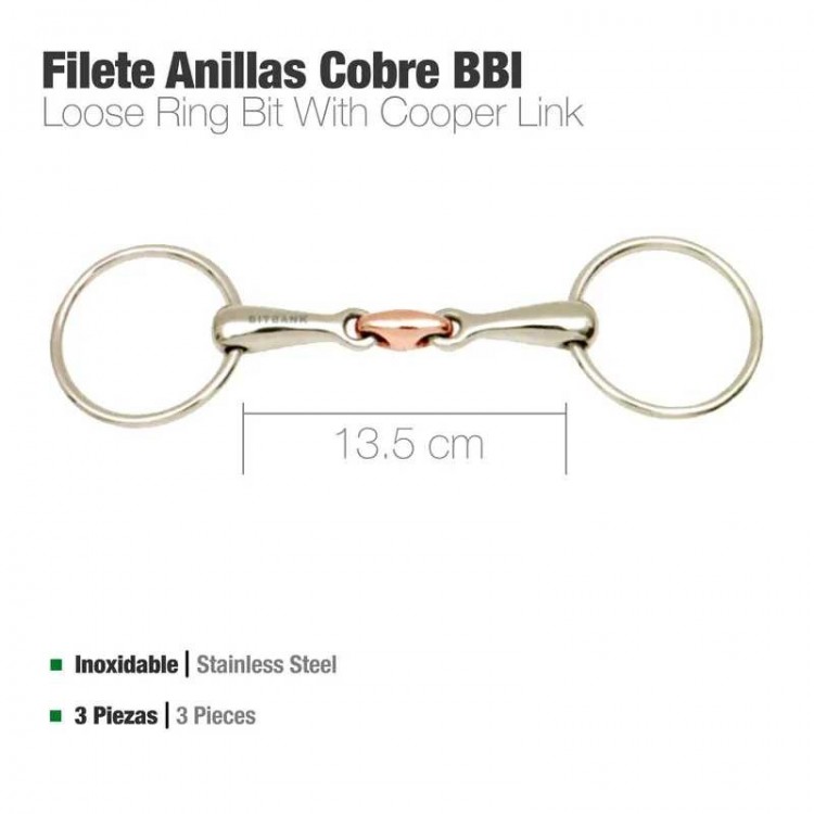 FILETE ANILLA 3 PIEZAS COBRE BBI INOX