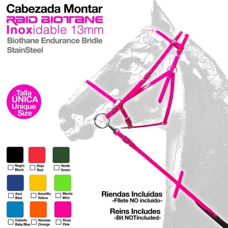 CABEZADA MONTAR RAID BIOTANE INOX 13mm