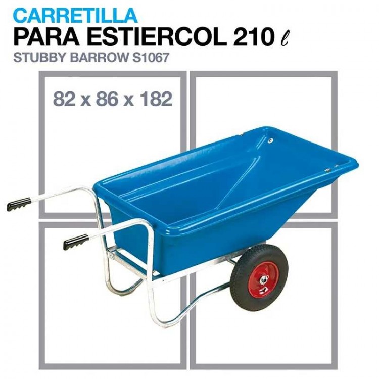 CARRETILLA PARA ESTIERCOL S1067 82x86x182cm 210L