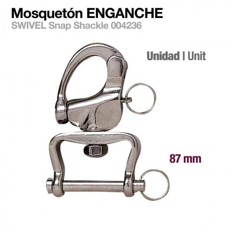 MOSQUETÓN ENGANCHE 004236 87mm  UNIDAD