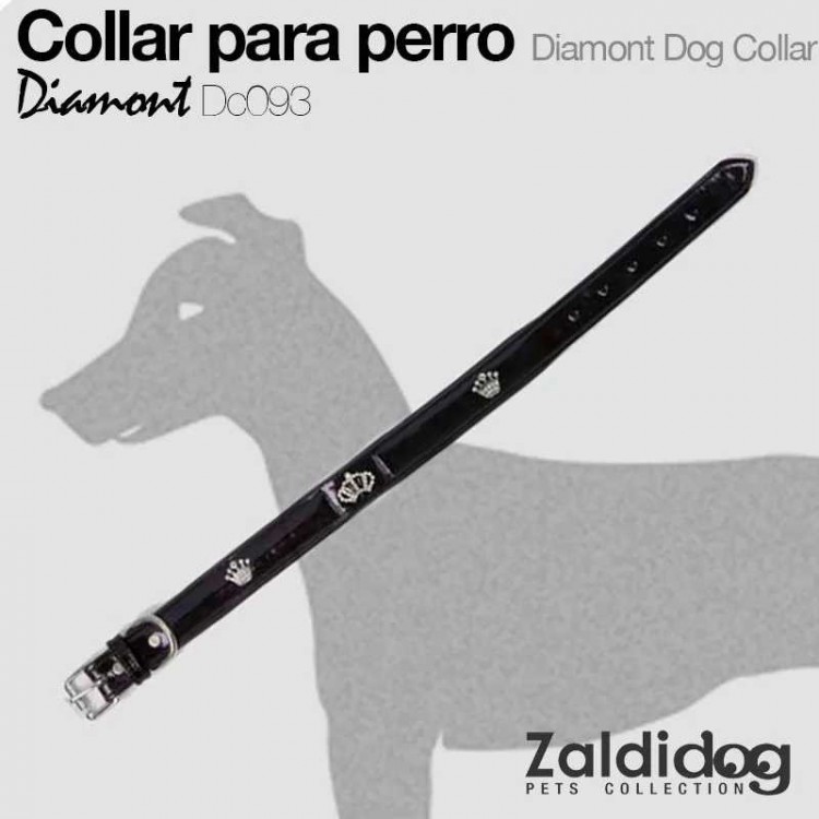 PERRO COLLAR DIAMONT DC093 NEGRO