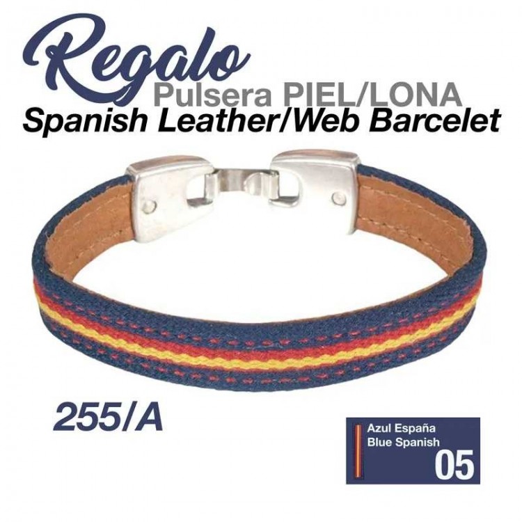 REGALO PULSERA PIEL/LONA 255/A AZUL ESPAÑA