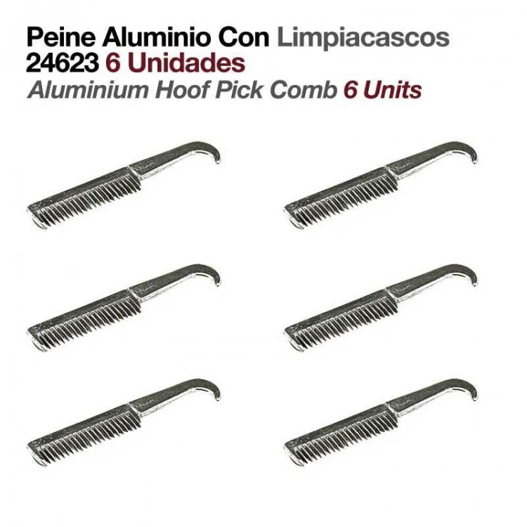 PEINE ALUMINIO CON LIMPIACASCOS 24623 6uds