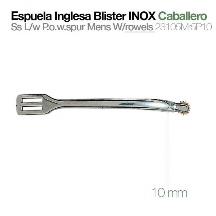 ESPUELA INGLESA BLISTER INOX CABALLERO 23105MR5P10