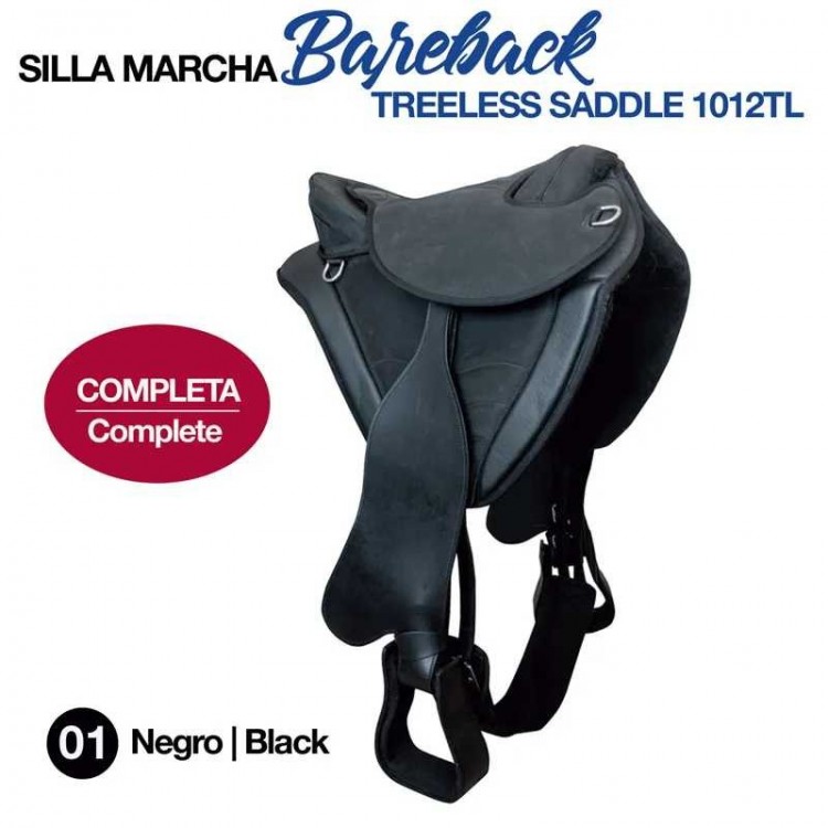 SILLA MARCHA BAREBACK COMPLETA NEGRO