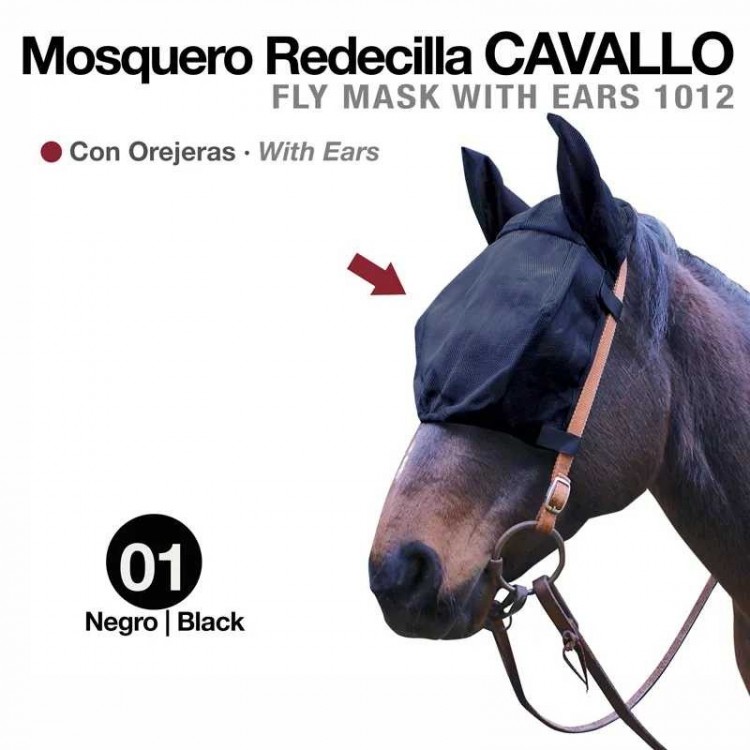 MOSQUERO REDECILLA CAVALLO CON OREJERAS NEGRO